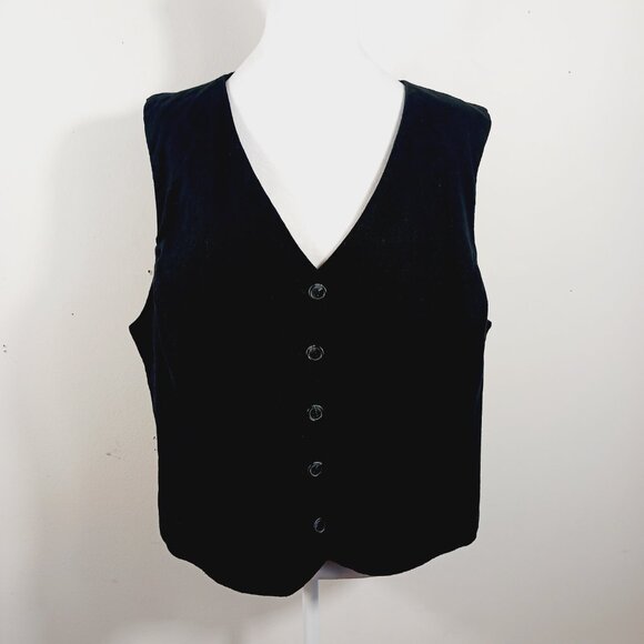 EXPRESS, 2X Black Linen Blend Button Up Vest, Classic Fit, Minimalist, Versatile - Picture 9 of 14